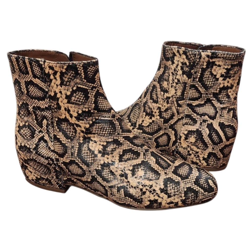 NEW NWOT $495 Aquatalia Ulyssa Snakeskin Leather Slip On Ankle Boot, Size 7.5